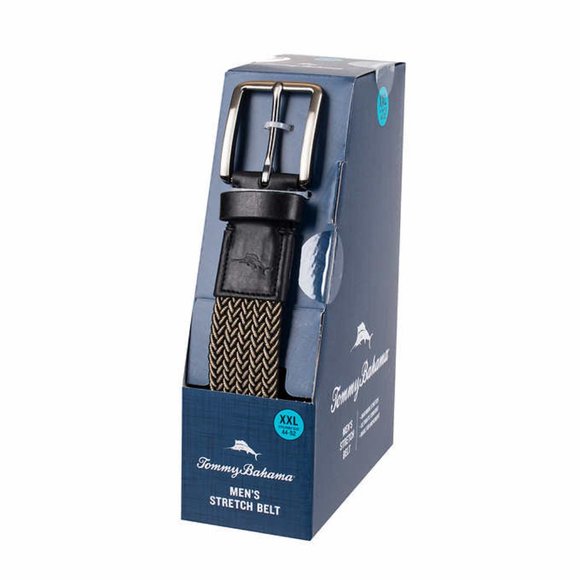 Tommy Bahama Men's Black Khaki Stretch Belt Size 2XL - Picture 2 of 4